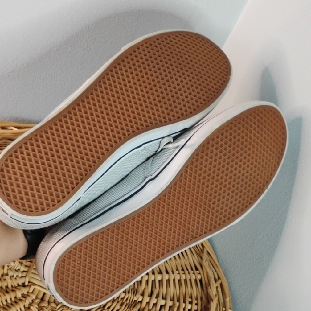 Vans Light Gray Canvas Shoes Women's Size 11 Lace Up Sneakers Casual Everyday - Picture 9 of 12